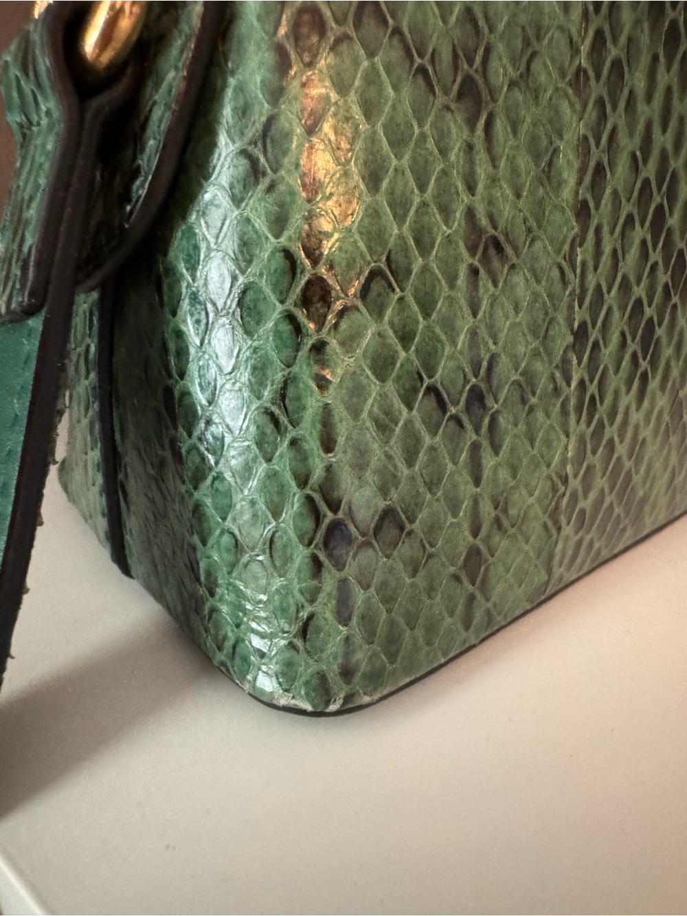 Gucci Ophidia Dome Crossbody Bag- Green Python Leather - Picture 8 of 13